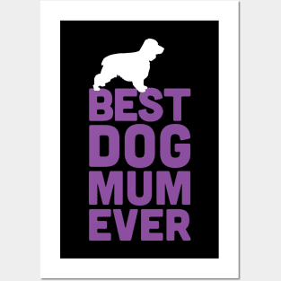 Best Cocker Spaniel Mum Dad Ever - Purple Dog Lover Gift Posters and Art